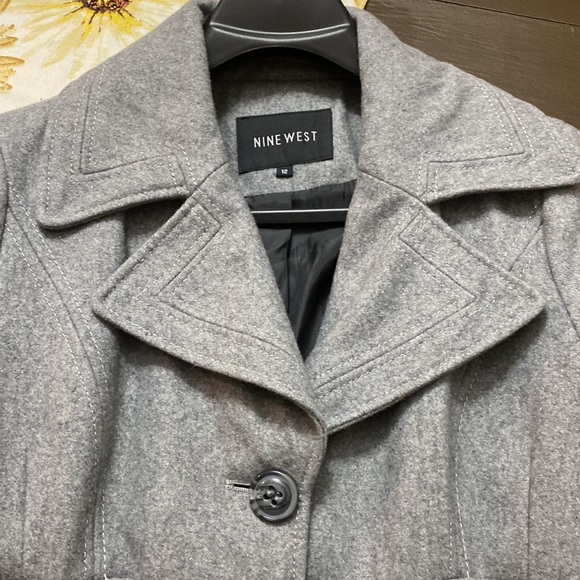 Nine West womens gray winter long jacket size 12 - Picture 7 of 7